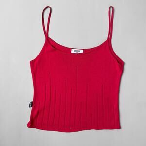 VTG Moschino Jeans 90s Knit Camisole Red Cotton Tank Top Y2K Women’s sz 8 Italy